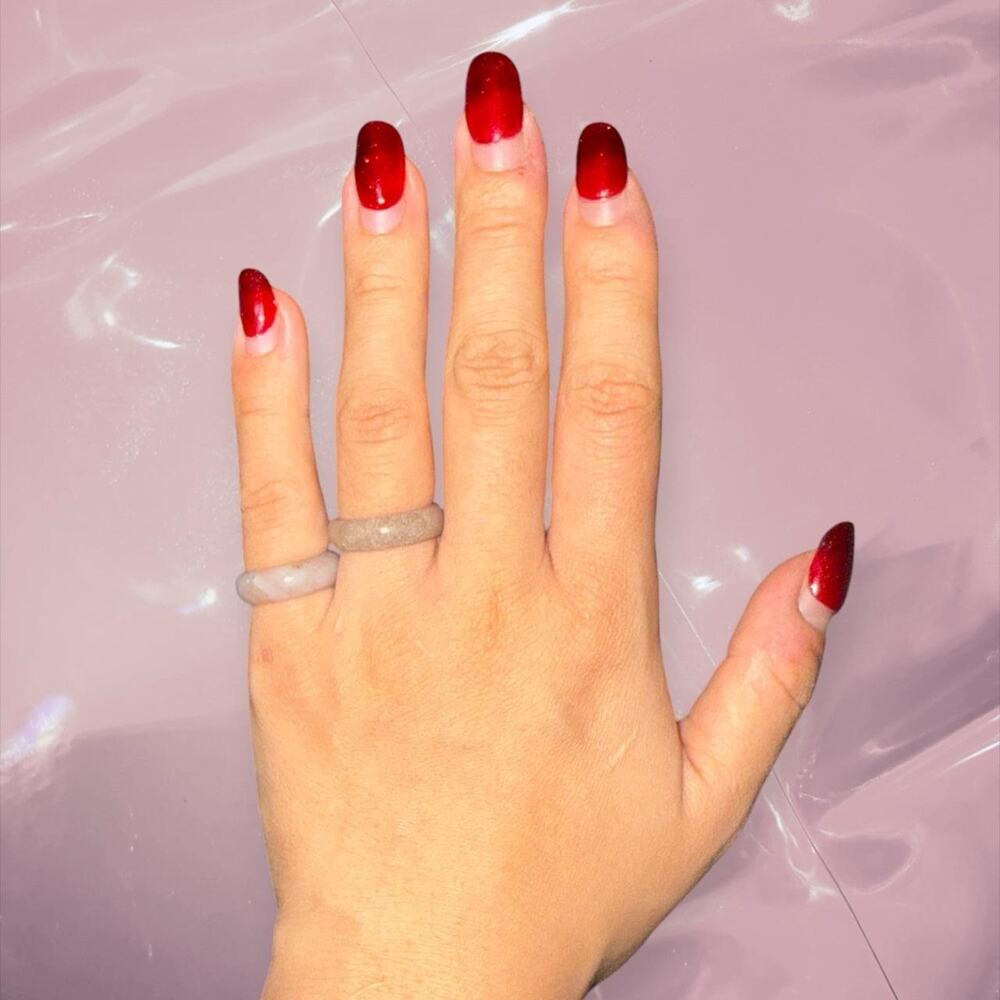 Y2K unique grunge pink gray nude natural Agate ring boho